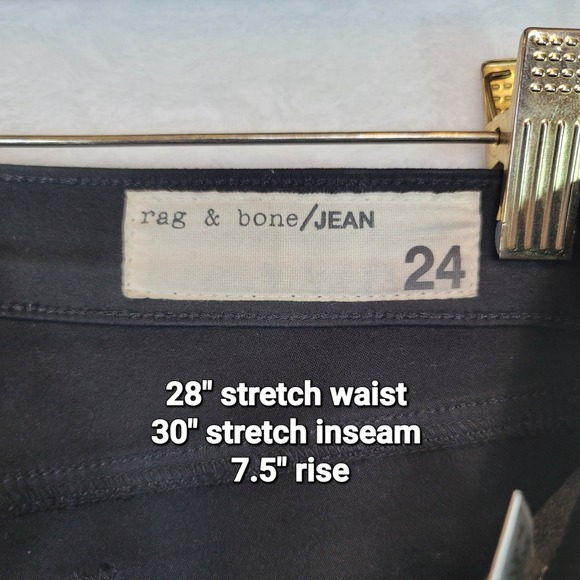Rag & Bone Black Moto Cigarette Jeans Waxed Black Punk Goth Bikercore 28x30 24 - Picture 7 of 9